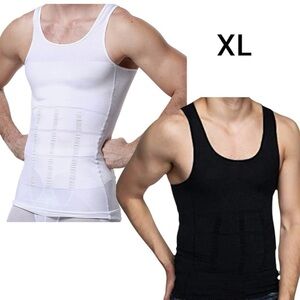 White and Black Men's Compression Tank Tops XL 2 pack NWT